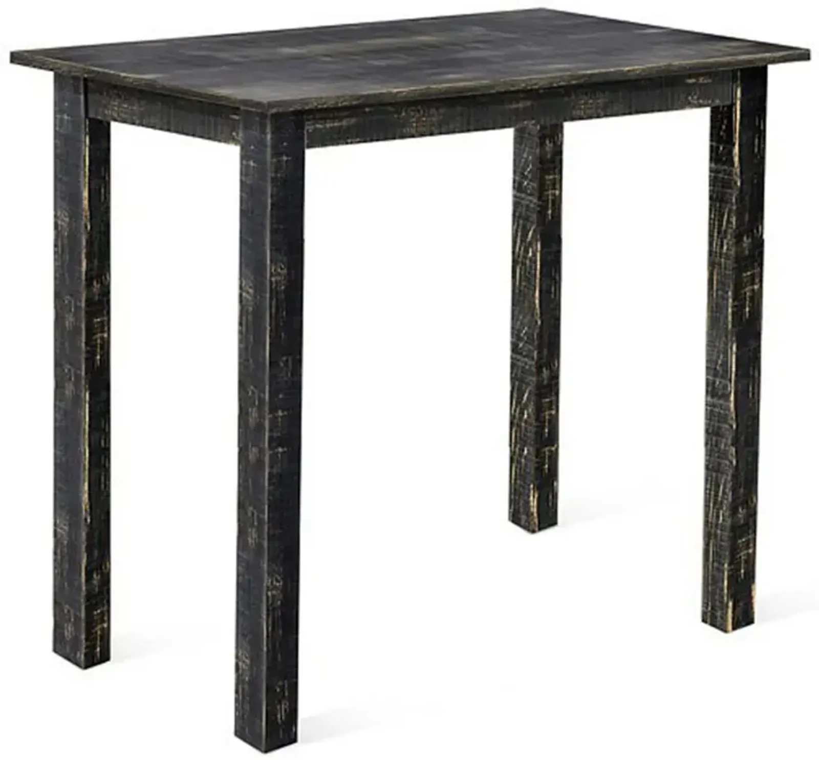 Rena Counter Table, 48 Inch Rectangular Black Sand Mahogany Wood - Benzara