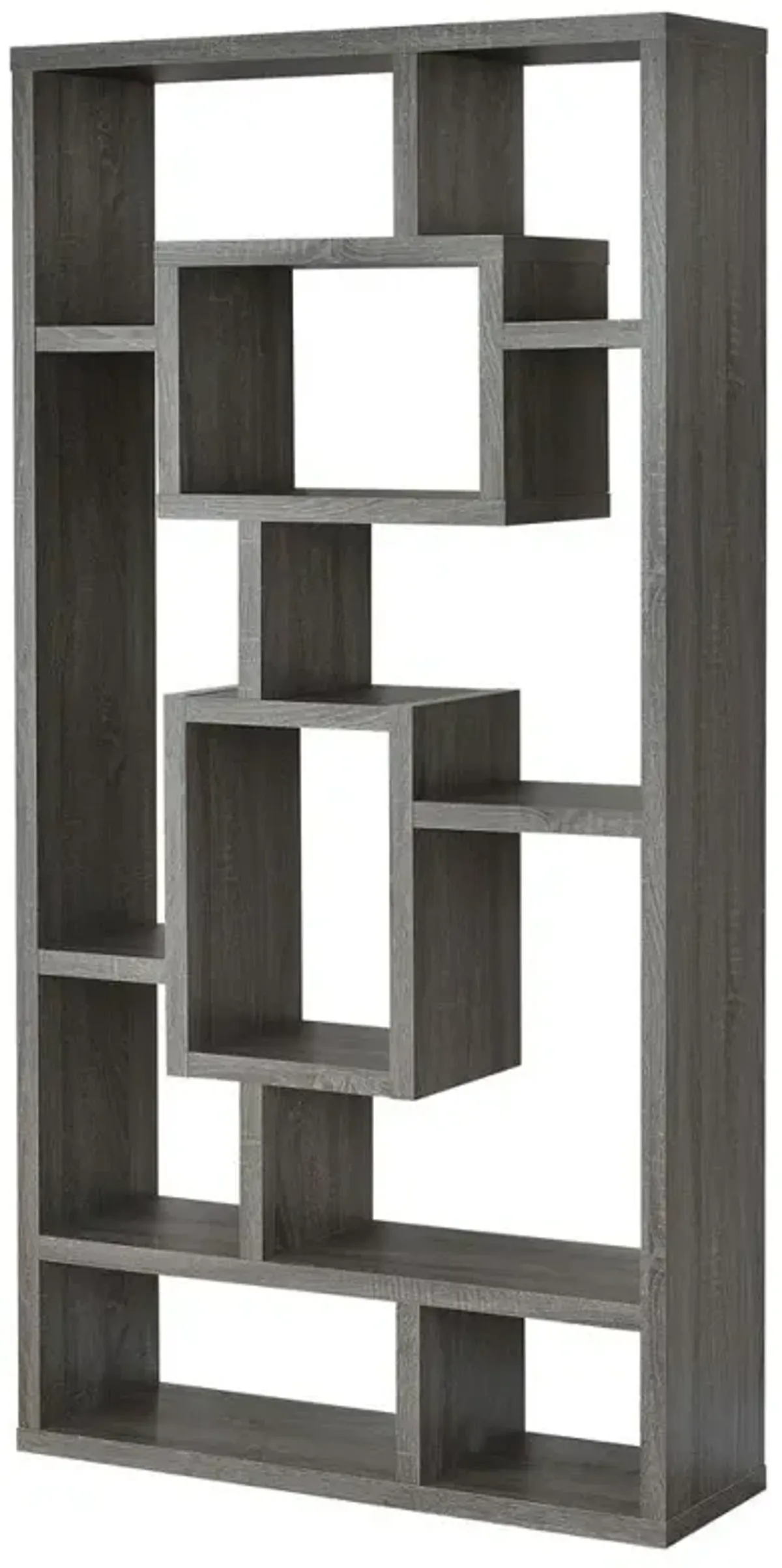 Howie 10-shelf Bookcase Weathered Grey