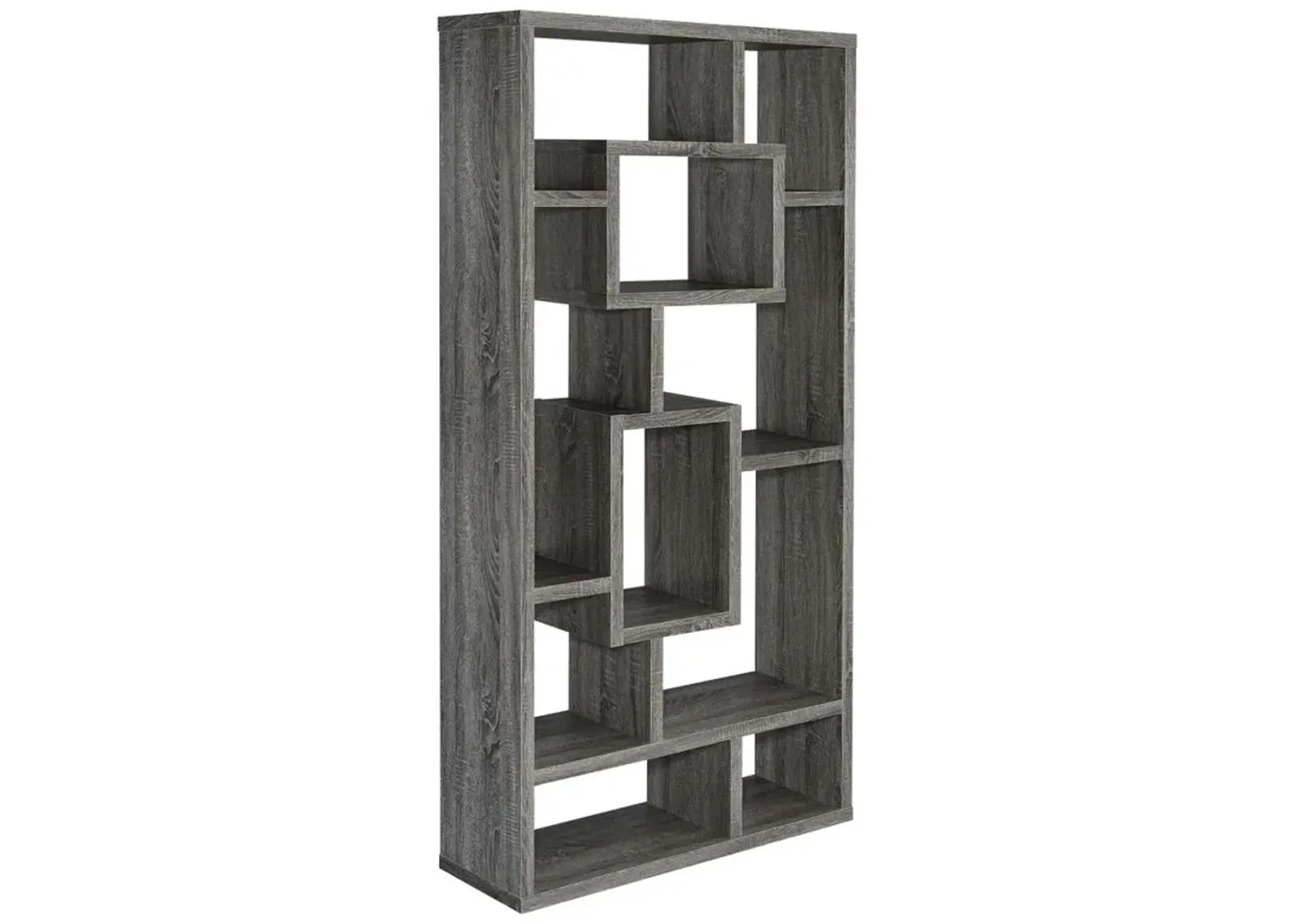 Howie 10-shelf Bookcase Weathered Grey