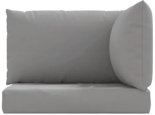 Paom 3pc Outdoor Patio Cushion for Bench, Plush Gray Oxford Fabric - Benzara