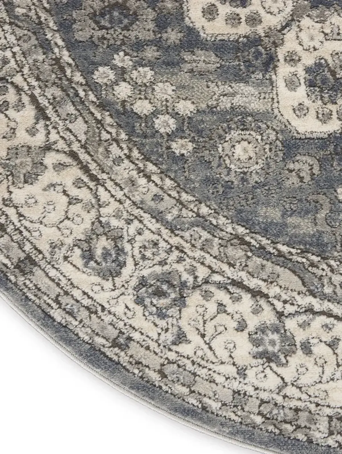 Quarry QUA07 Gray/Ivory 5'3" x Round Rug