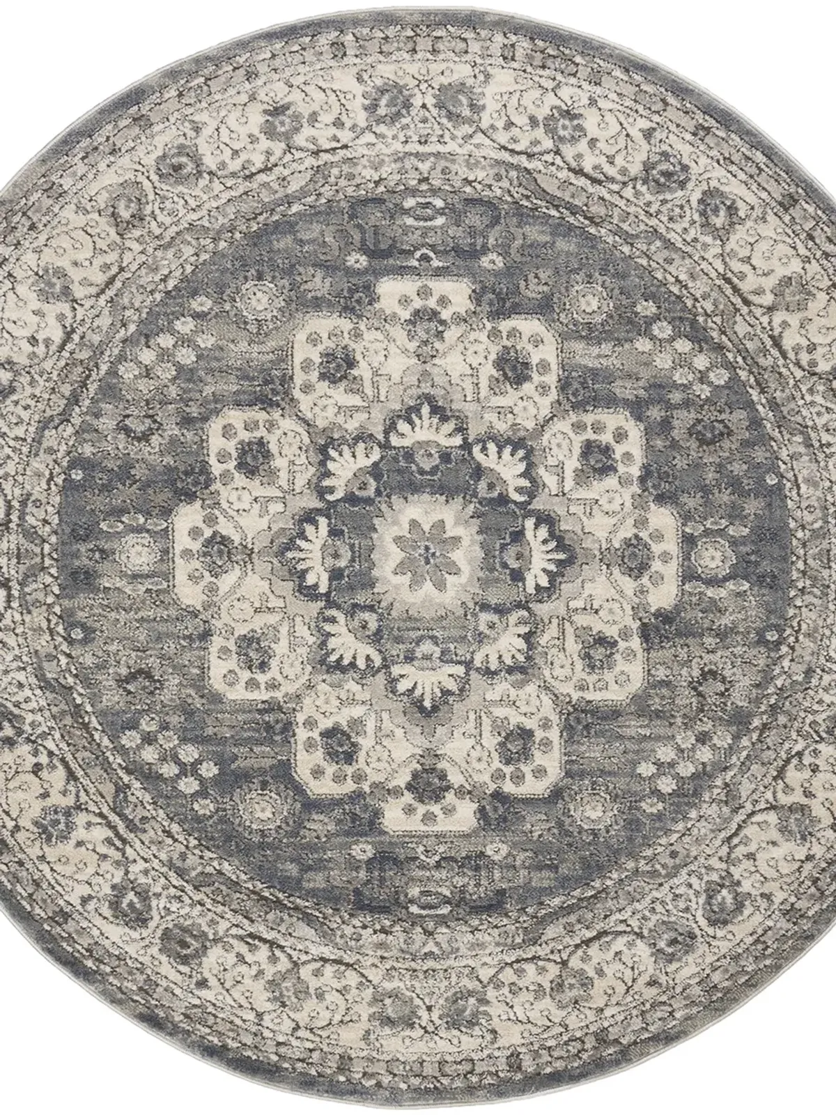 Quarry QUA07 Gray/Ivory 5'3" x Round Rug