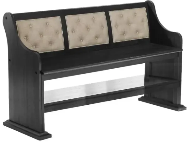 Best Quality Furniture Counter height dining bench with beige linen fabric