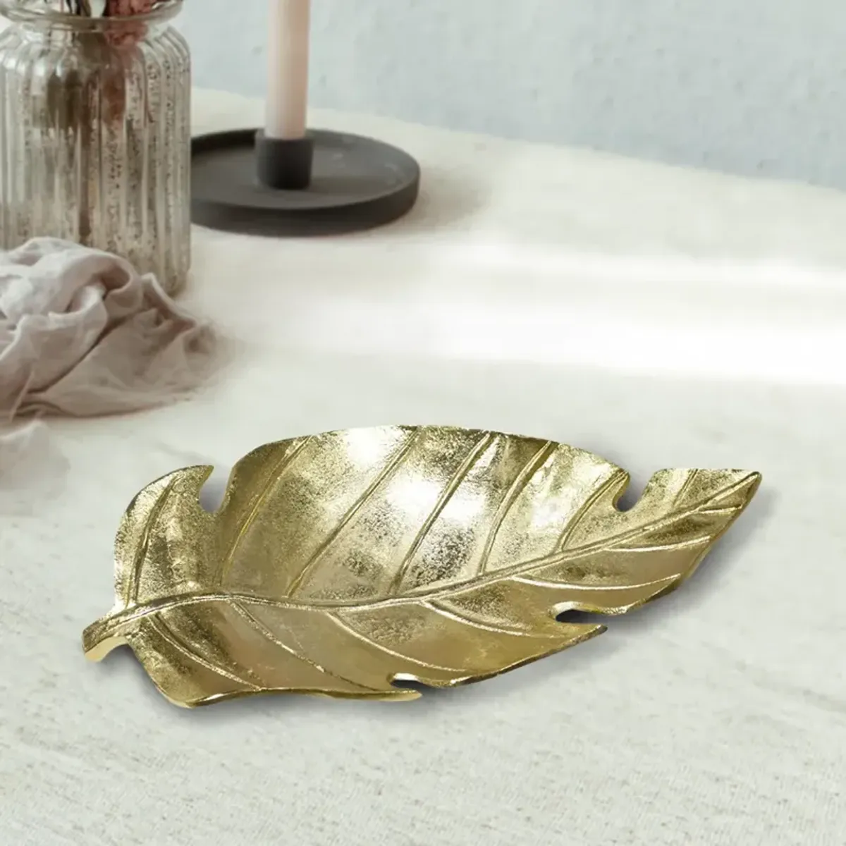 Handmade Decorative Gold Color Coated 6.49 x 3.14 x 0.7 Inches Aluminium Tray 059AB BBH Home's