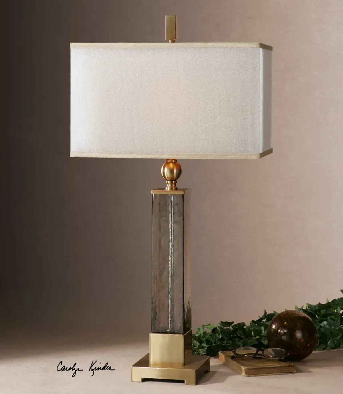 Uttermost Caecilia Amber Glass Table Lamp