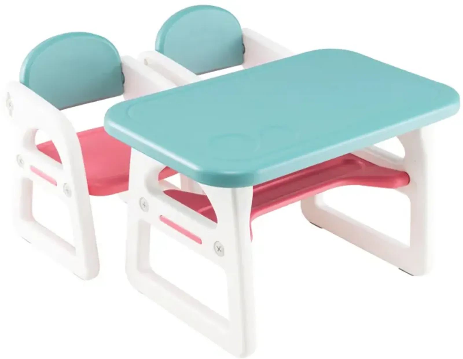 Kids Table and Chair Set with Building Blocks