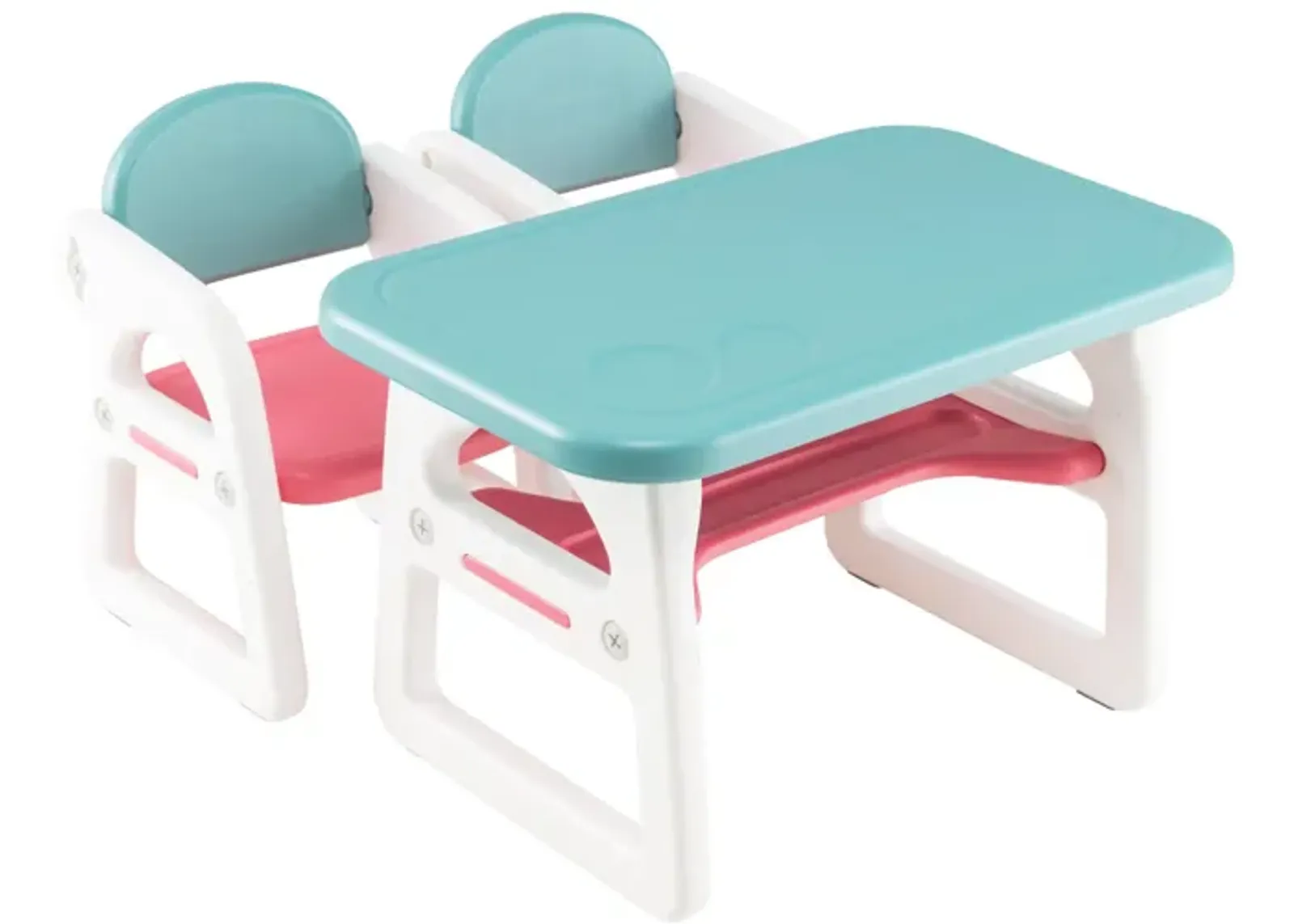 Kids Table and Chair Set with Building Blocks