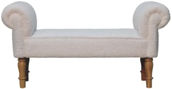 Artisan Furniture solid Wood White Boucle Bedroom Bench