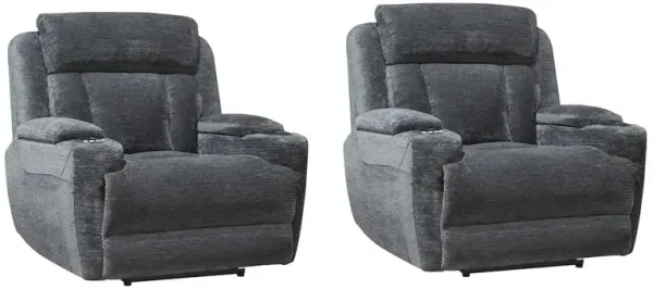 Parker Living Dalton - Lucky Charcoal Power Recliner Two Pack