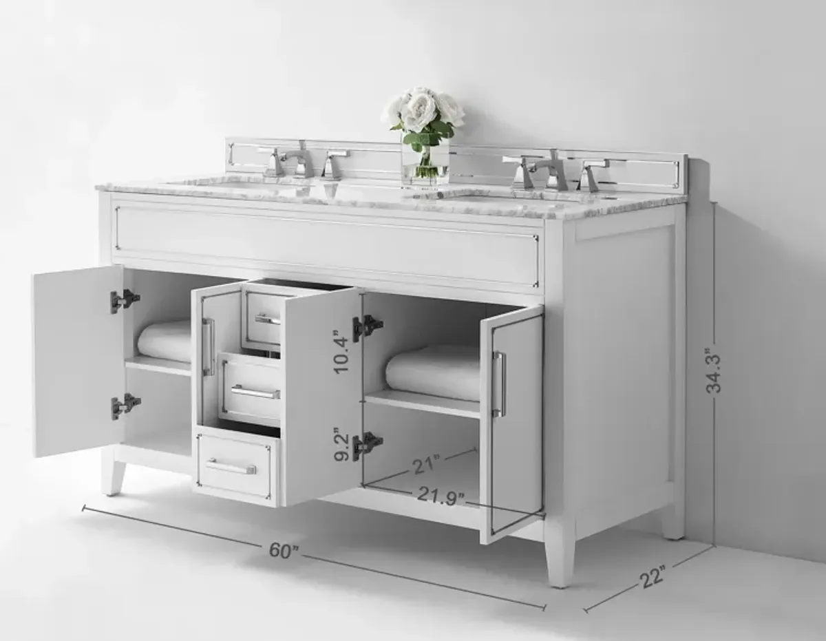 Aspen 60 in. Bath Vanity Set in White