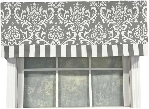 Ozbourne Style Banded 3" Rod Pocket Valance 50" x 16" Gray by RLF Home
