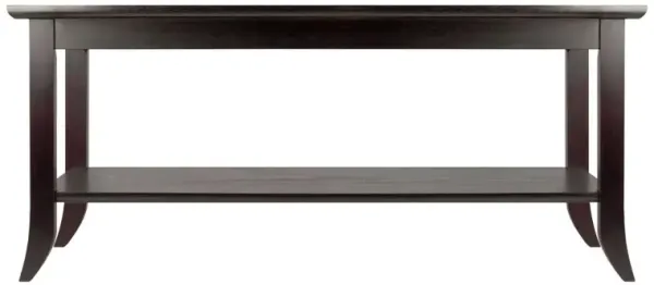 Winsome Wood Genoa Rectangular Coffee Table with Glass top and Shelf
