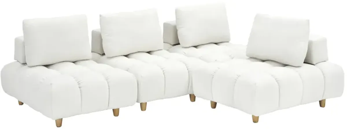 Merax 4 Seats Free Combination Teddy Fabric Sofa