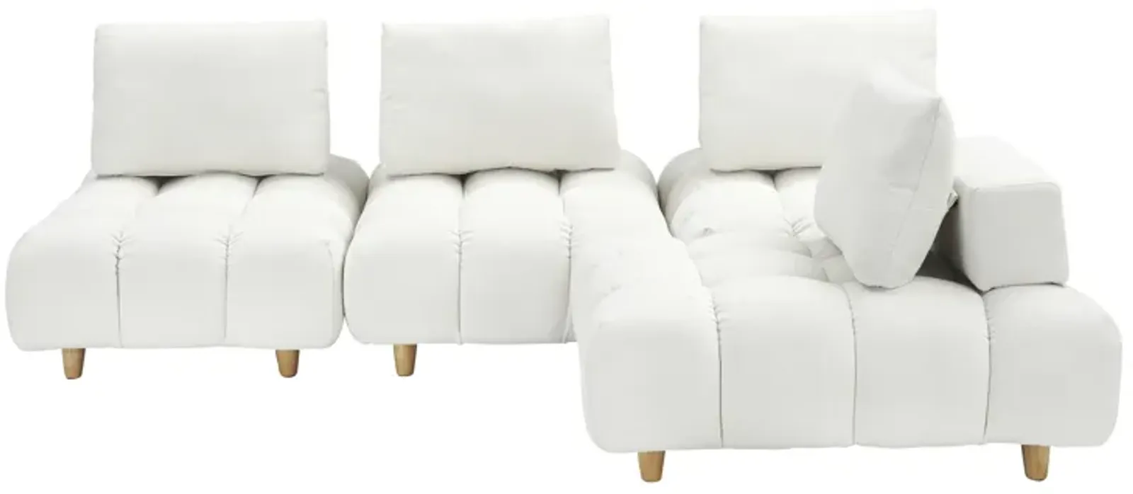 Merax 4 Seats Free Combination Teddy Fabric Sofa