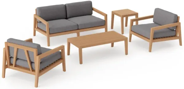 Rhodes 4 Seater Outdoor Conversation Set with Coffee Table & Side Table