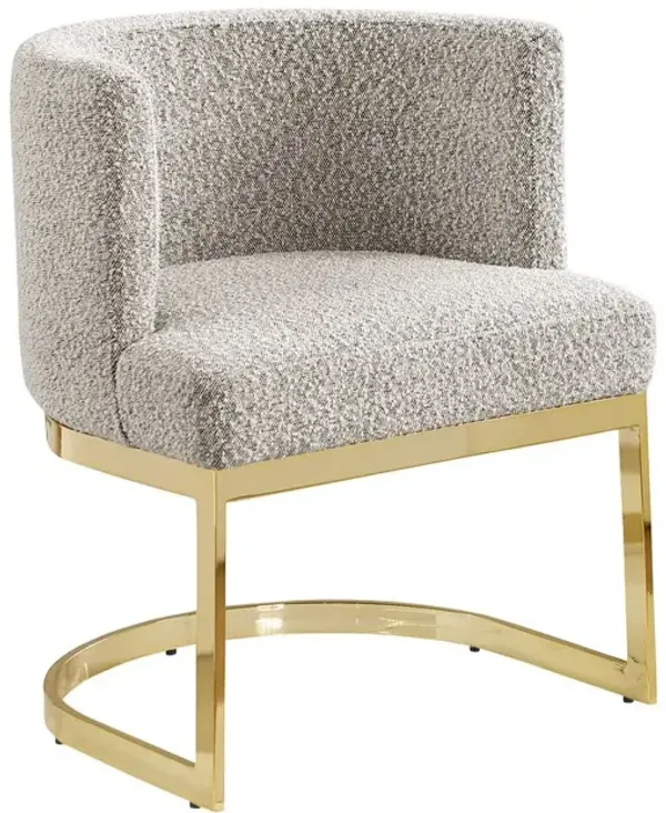 Best Quality Furniture Gray With Gold Chrome Base Barrel Chair (Single Chair)