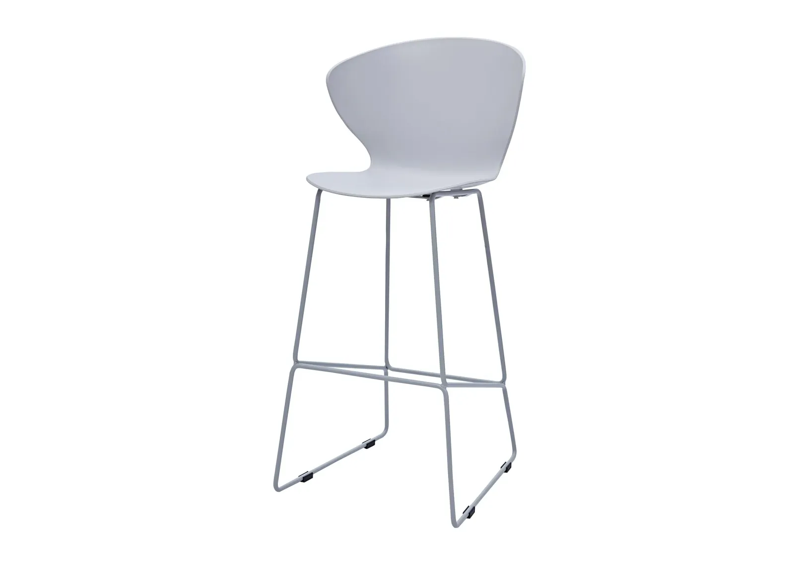 Midcentury Polypropylene Counter Stool with Metal Legs