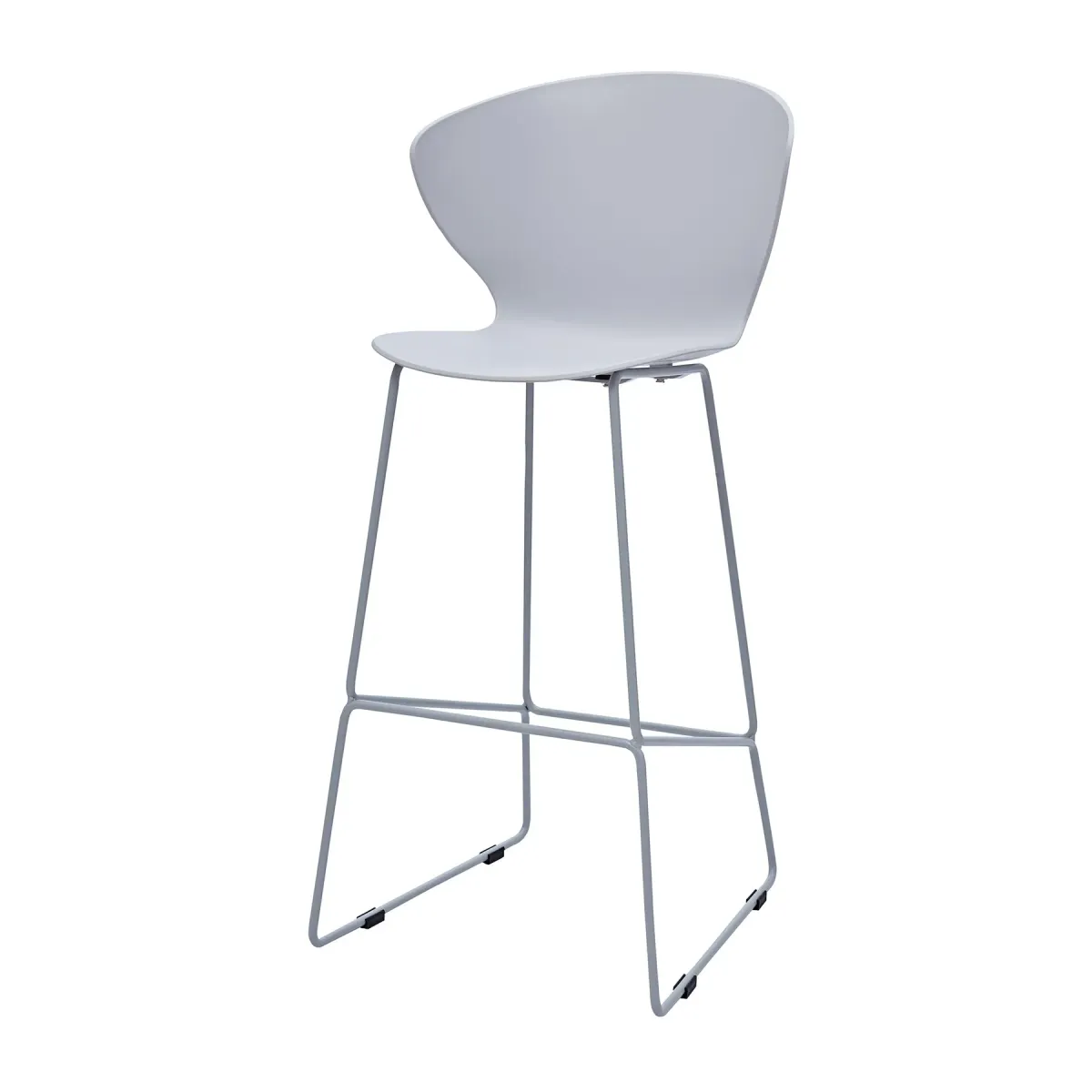 Midcentury Polypropylene Counter Stool with Metal Legs