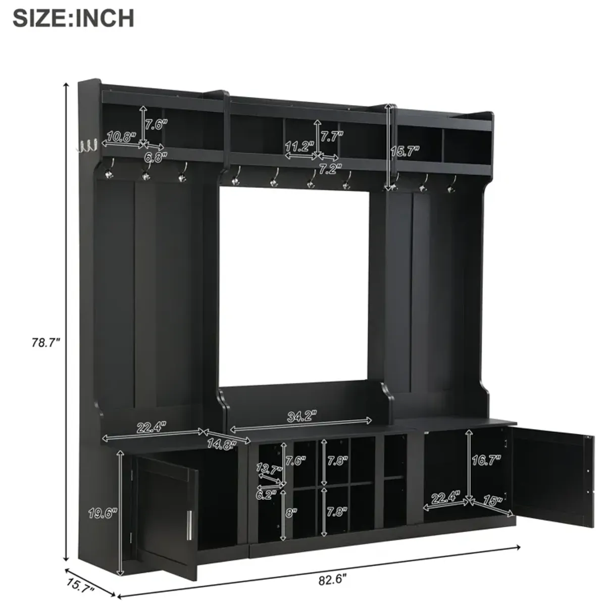 Merax Hall Tree with Storage and Bench