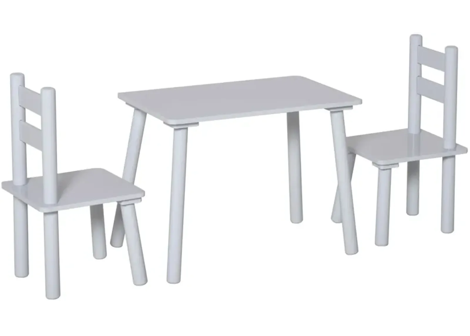 Gray Kids' Activity Set: Wooden Table and Chair for Ages 2-5