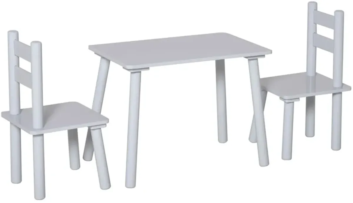 Gray Kids' Activity Set: Wooden Table and Chair for Ages 2-5