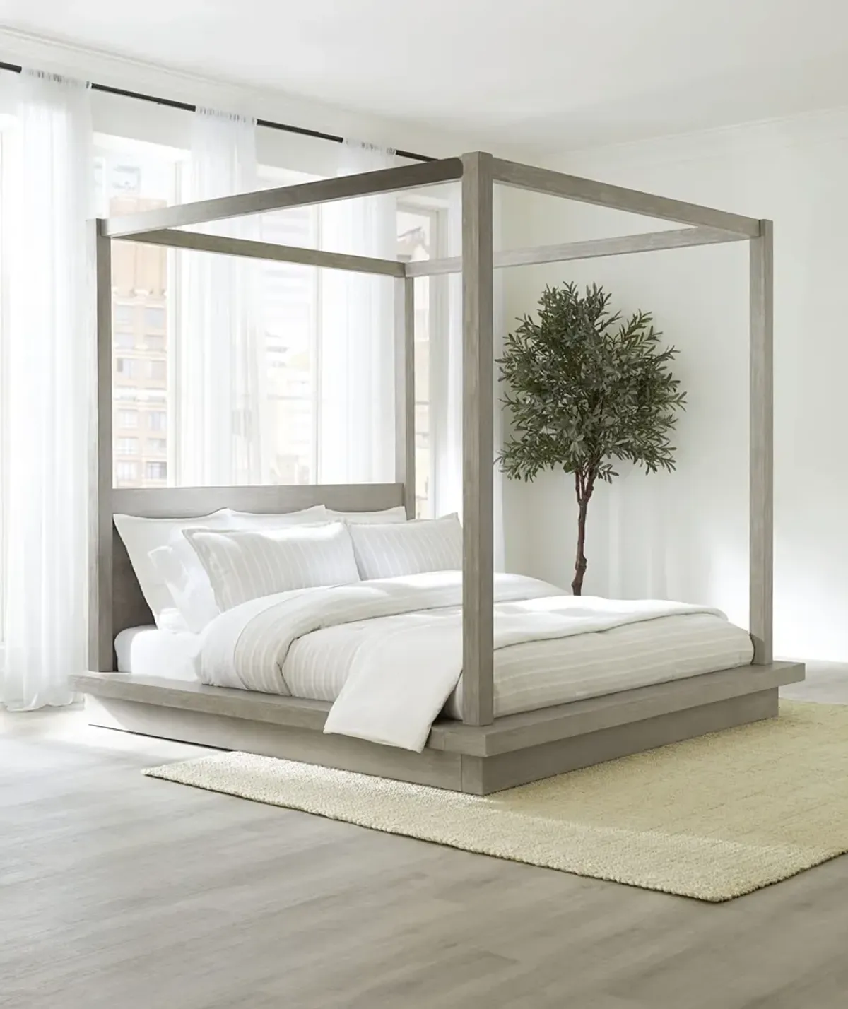 Melbourne King-Size Canopy Bed in Mineral