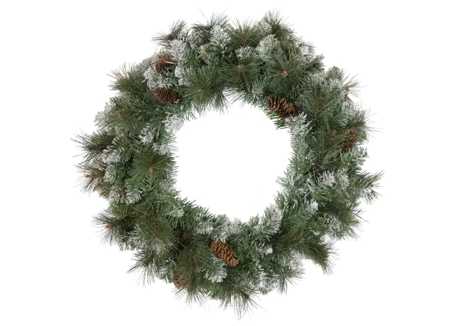 Snow Valley Pine Artificial Christmas Wreath  24-Inch  Unlit