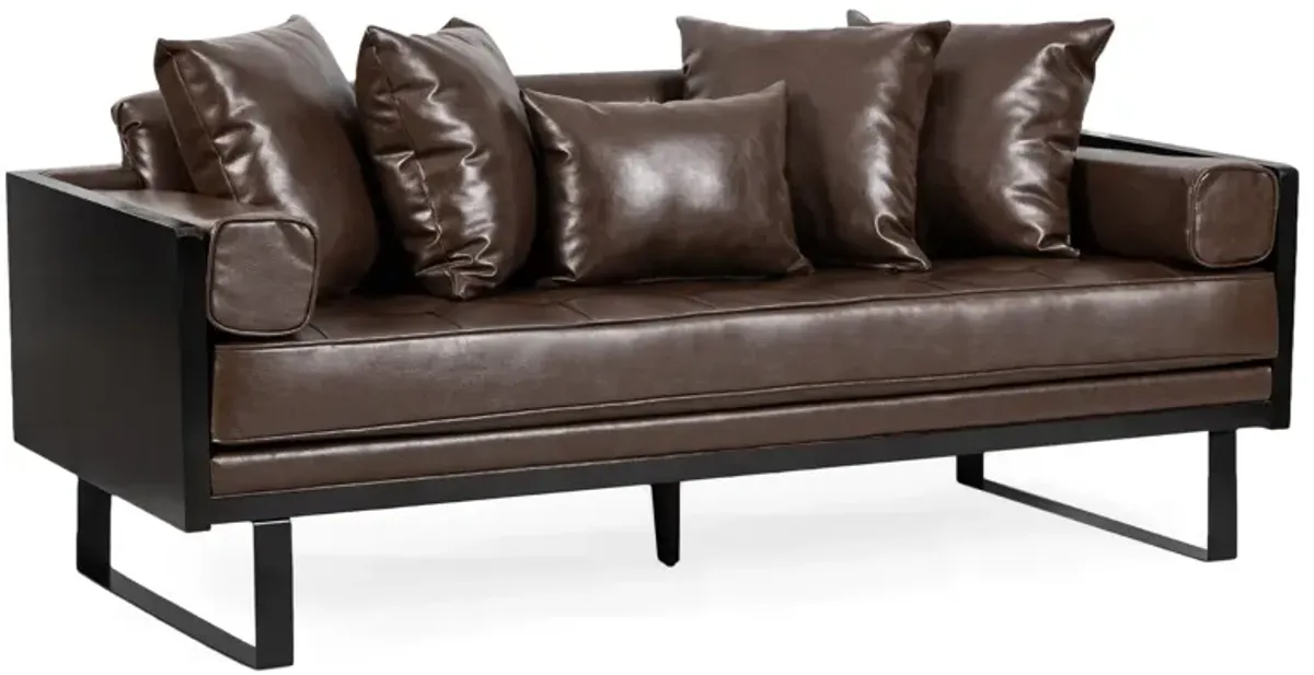 Merax Modern PU Leather Loveseat Sofa