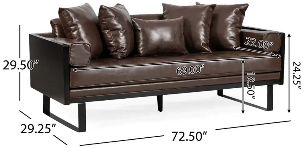 Merax Modern PU Leather Loveseat Sofa