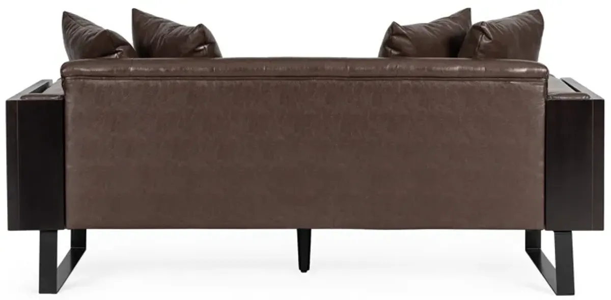 Merax Modern PU Leather Loveseat Sofa