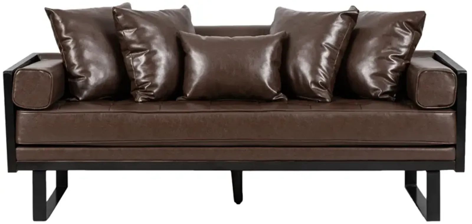 Merax Modern PU Leather Loveseat Sofa