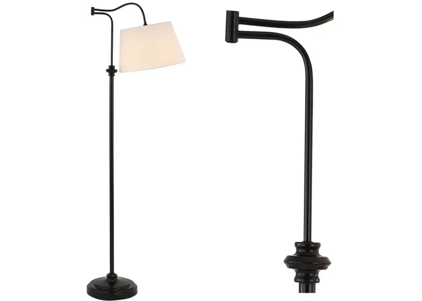 Jason Metal Traditional Swing Arm LED Floor Lamp