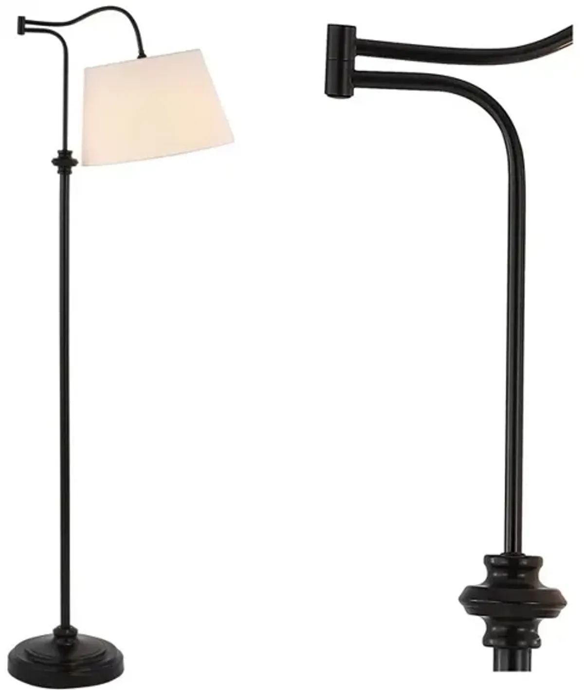 Jason Metal Traditional Swing Arm LED Floor Lamp