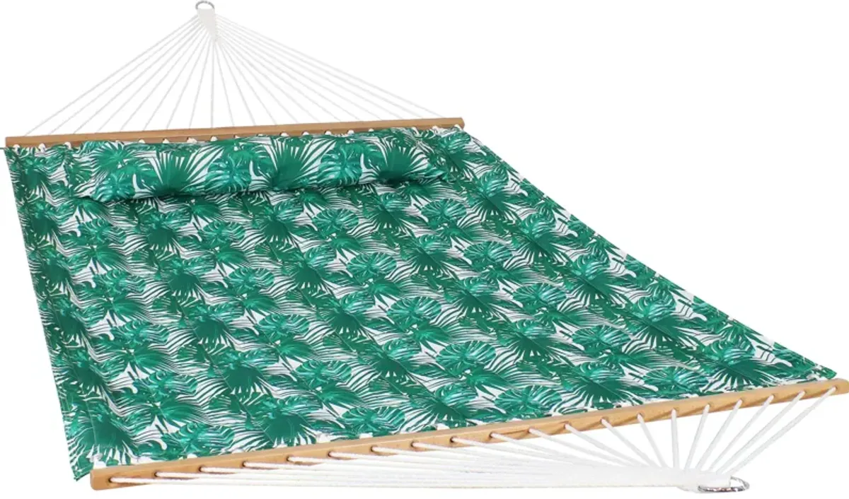 Sunnydaze Large Quilted Hammock with Spreader Bar and Pillow