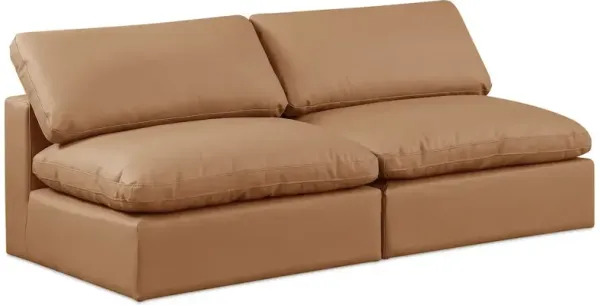 Meridian Furniture Comfy Cognac Vegan Leather Modular Sofa