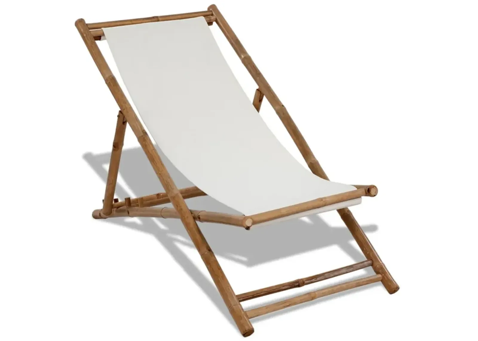 vidaXL Outdoor Deck Chair Bamboo and Canvas