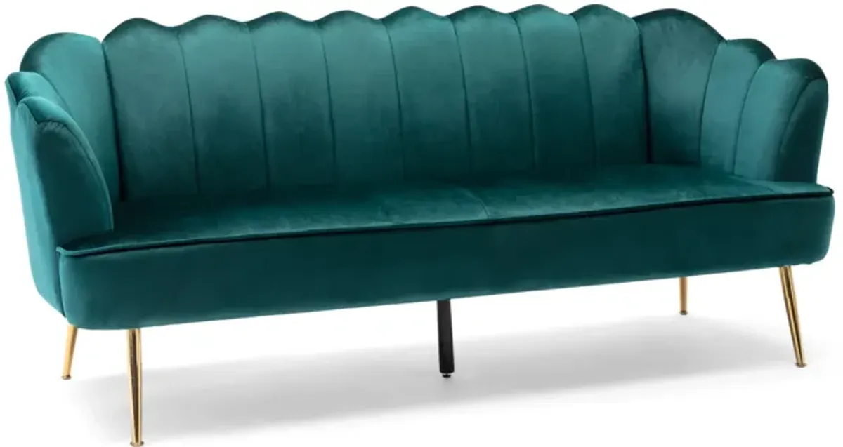 Merax Shell Design 3 Seats Velvet Sofa