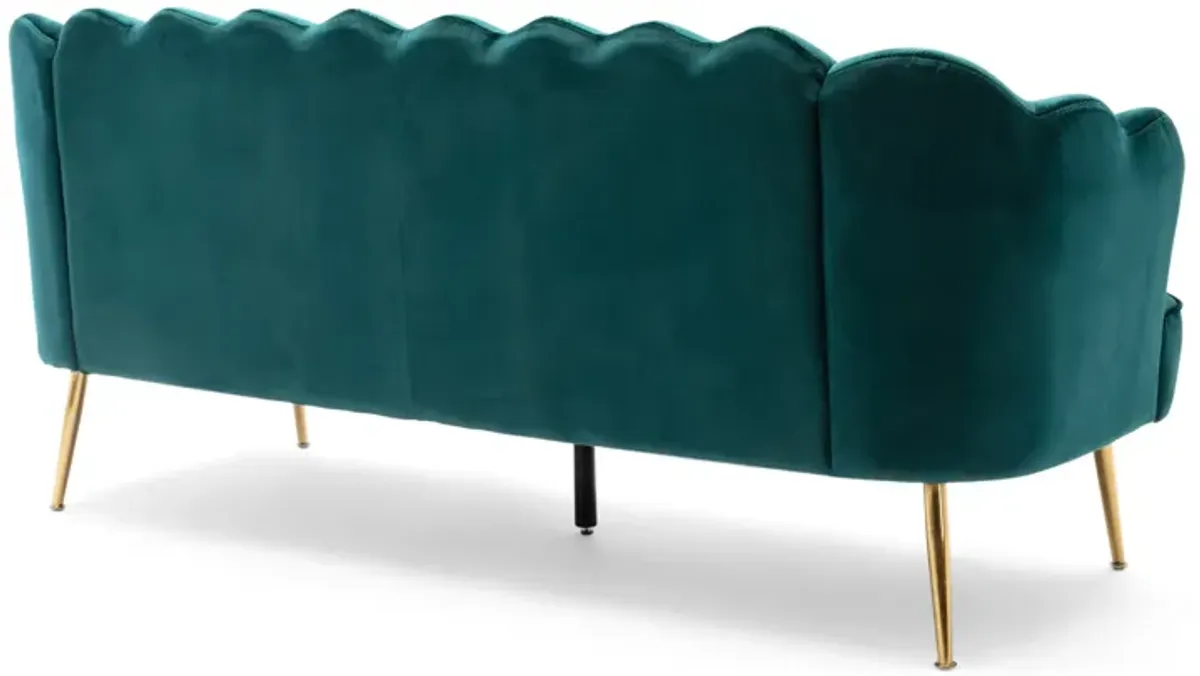 Merax Shell Design 3 Seats Velvet Sofa