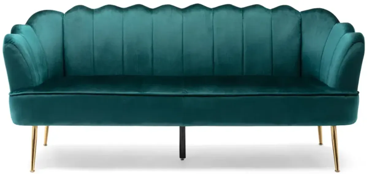 Merax Shell Design 3 Seats Velvet Sofa