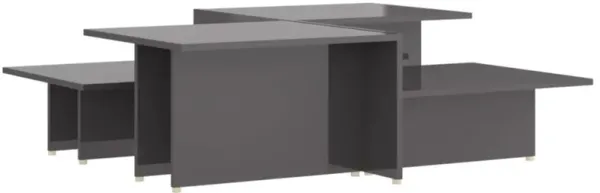 vidaXL Coffee Tables 2 pcs High Gloss Gray 43.9"x19.7"x13" Chipboard