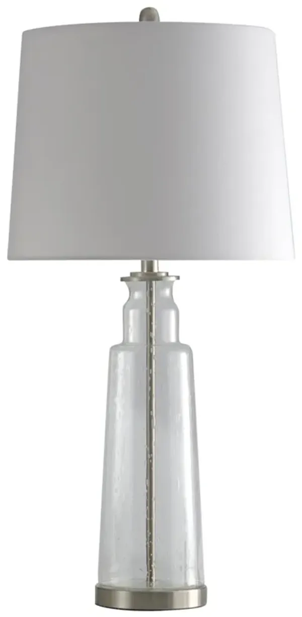 Clear Seeded Glass Table Lamp (Set of 2)