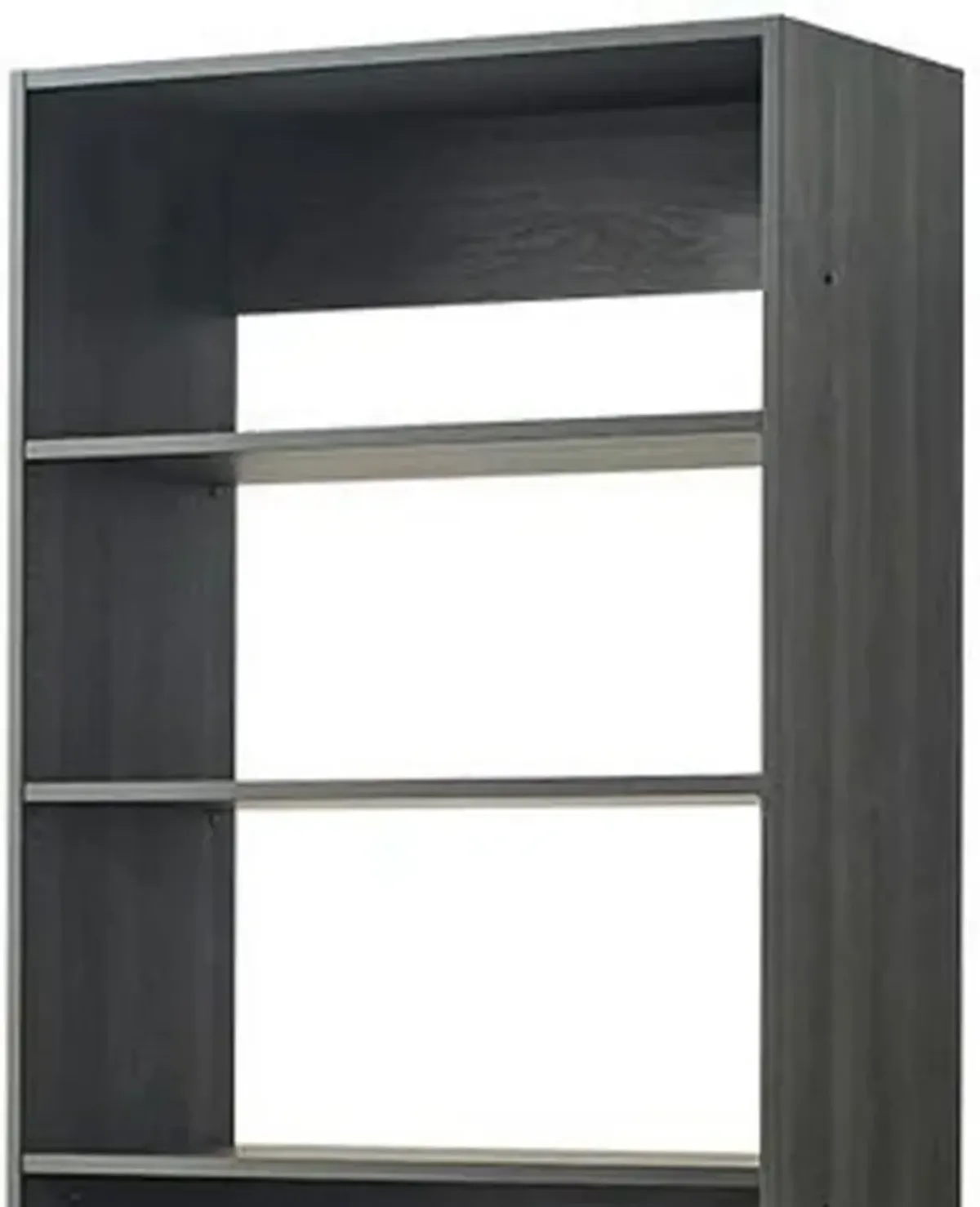 Dee Modular Closet System, 5 Tier Storage Shelves, Black Wood Finish