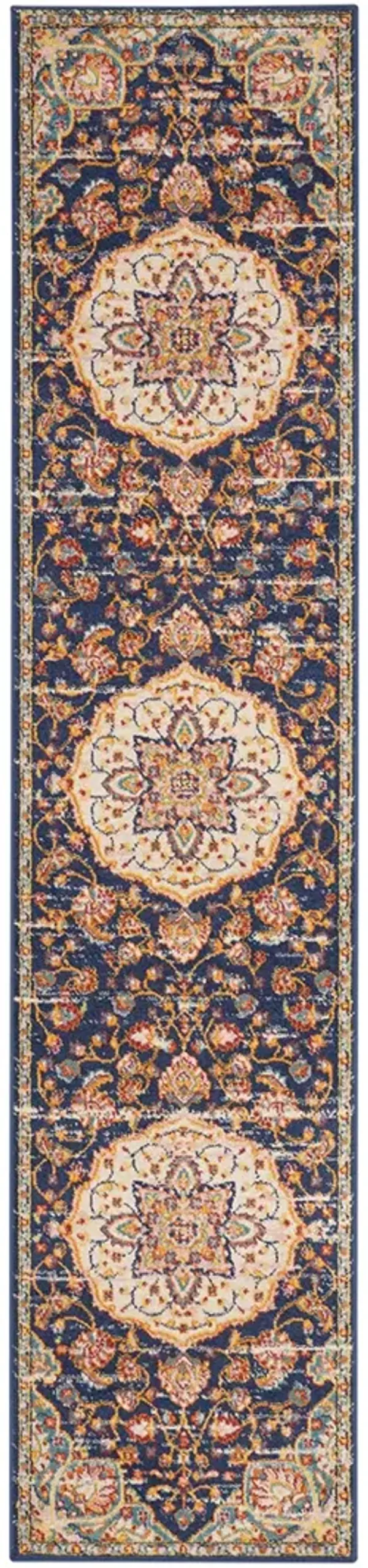 Passion PSN22 Navy/Multicolor 2'2" x 10' Rug