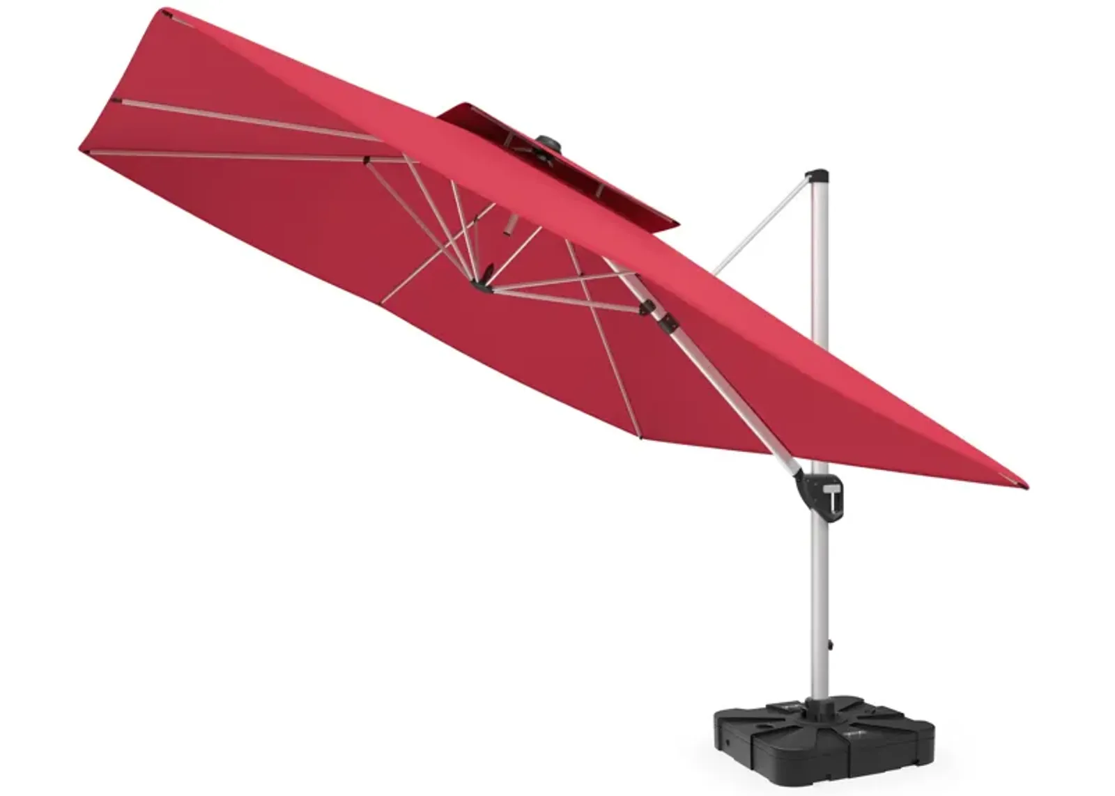 11FT Patio Umbrella Outdoor Square Double Top Umbrella (with Base)