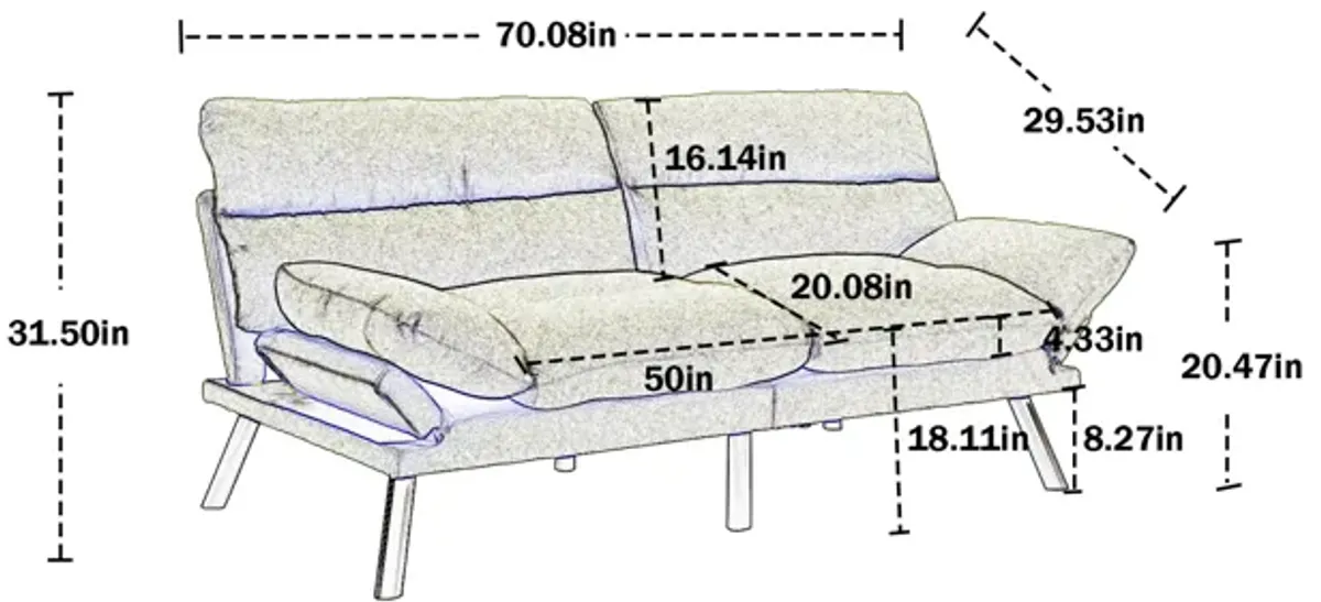 Merax Loveseat Sleeper Sofa with Thick Cushion