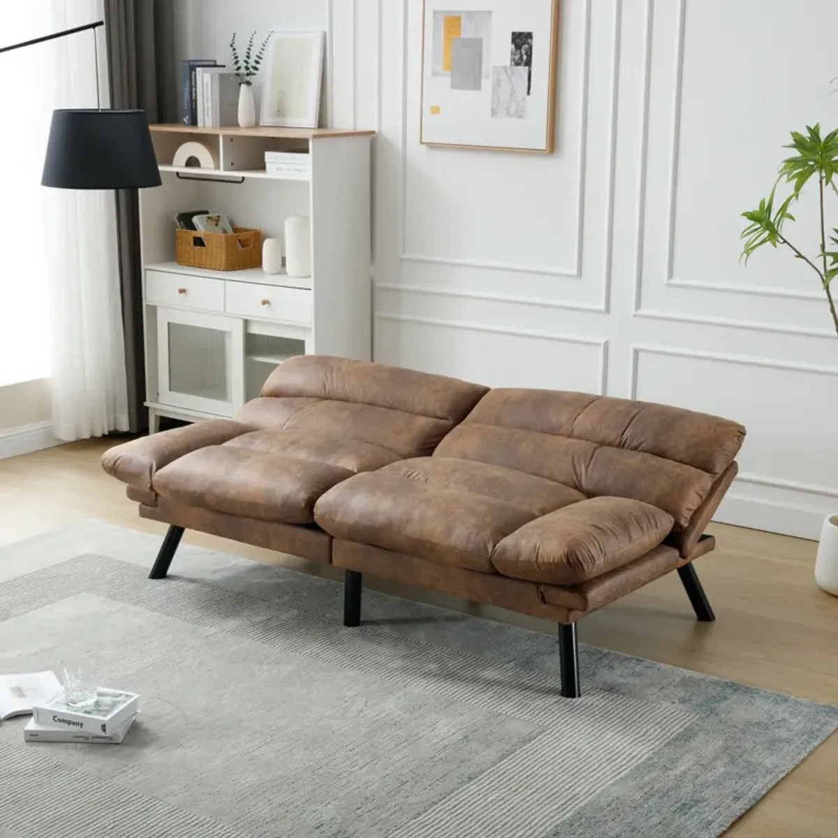 Merax Loveseat Sleeper Sofa with Thick Cushion