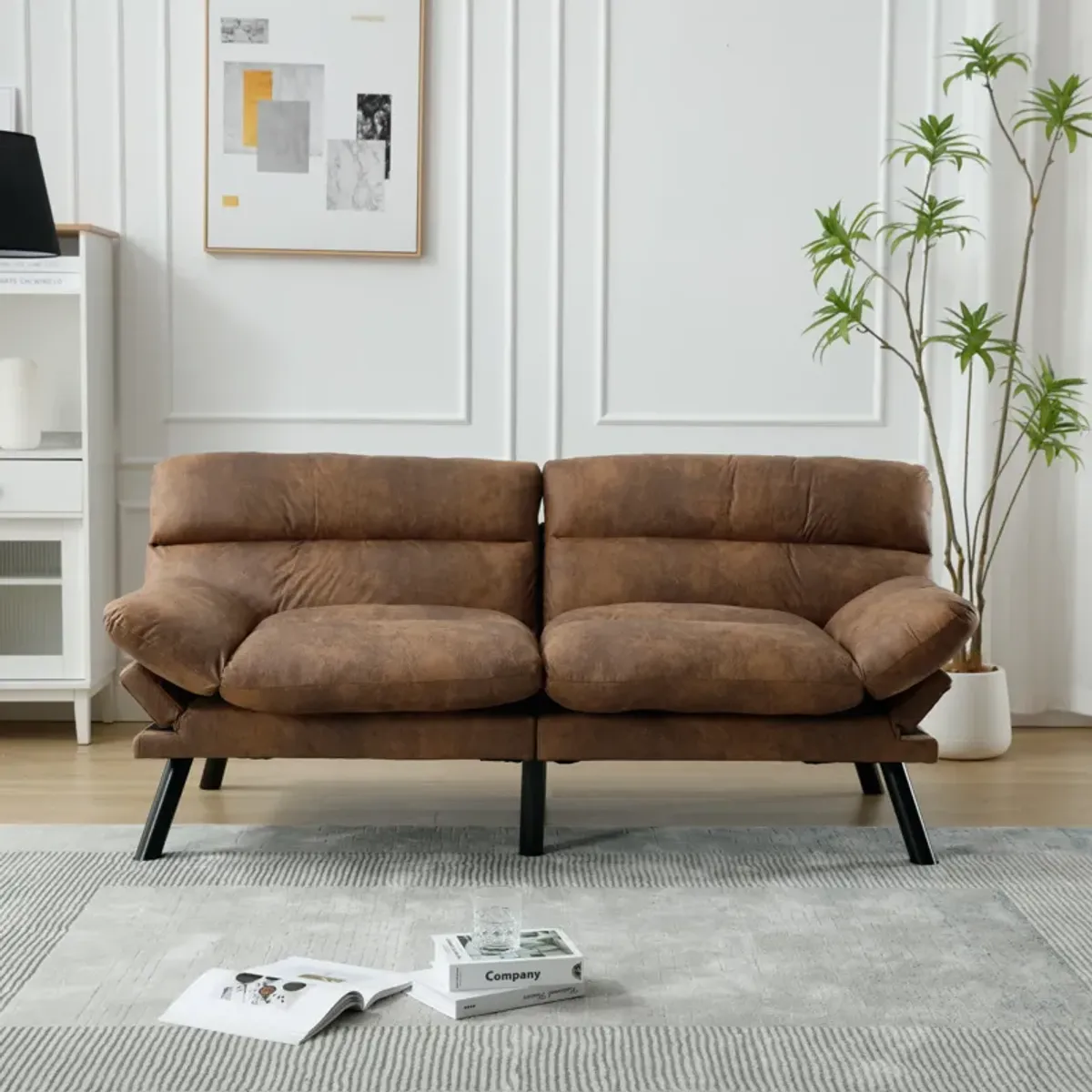 Merax Loveseat Sleeper Sofa with Thick Cushion