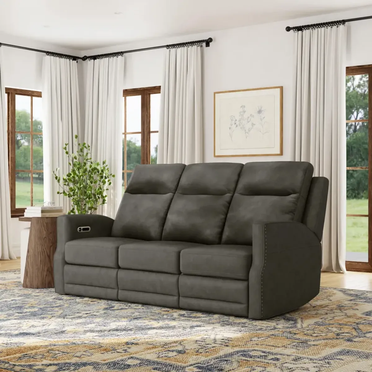 Maxwell Cinder Power Reclining Sofa