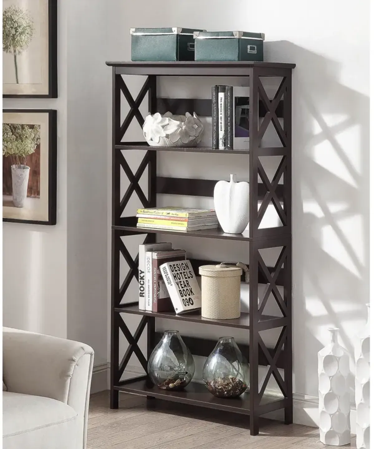 Convenience Concepts Oxford 5 Tier Bookcase, Espresso