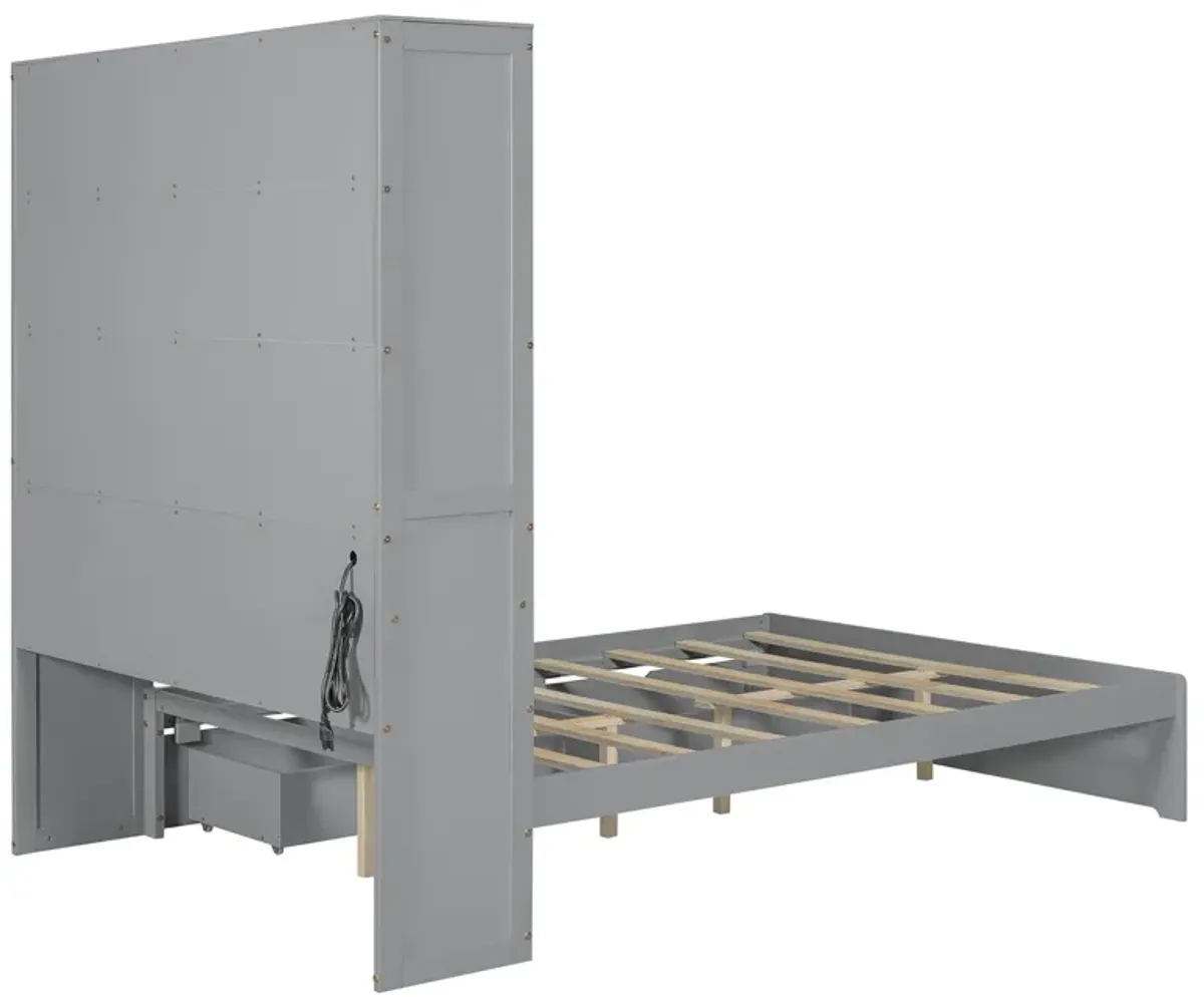 Merax Platform Bed with USB and Storage Headboard